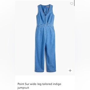 J Crew Point Sur wide-leg tailored indigo jumpsuit 00P